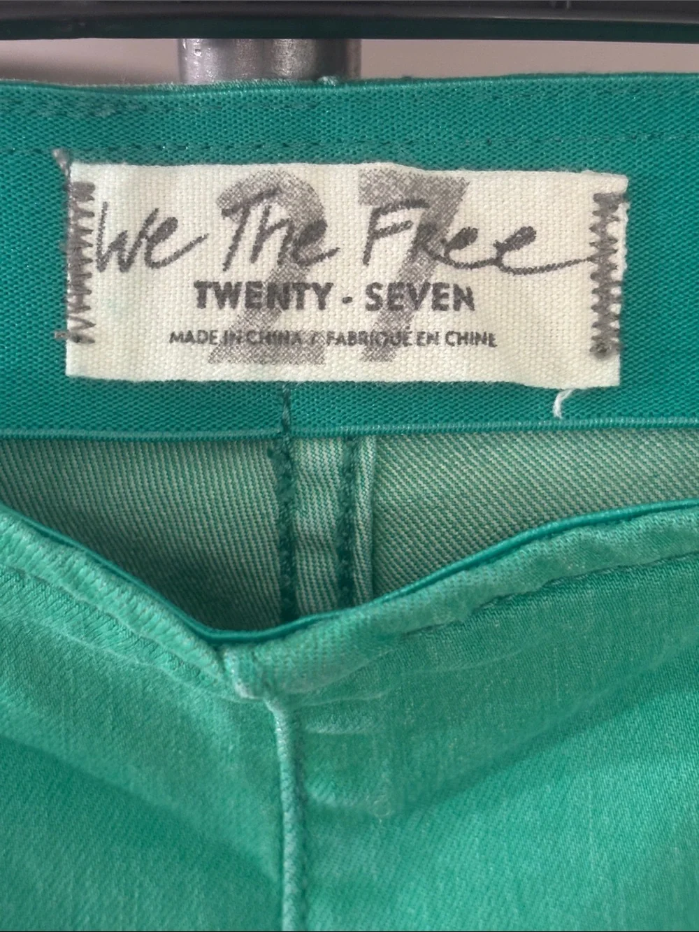 We The Free High Waist Green Flare Jeans | Size 27 | Retro Boho